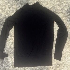 Lafayette 148 New York Black Long Sleeve Top Size S Minimalist Lightweight Layer